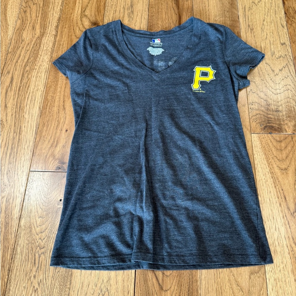 Genuine Merchandise Charcoal V-Neck Pirates Tee